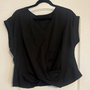 SHEIN Black Draped Blouse
